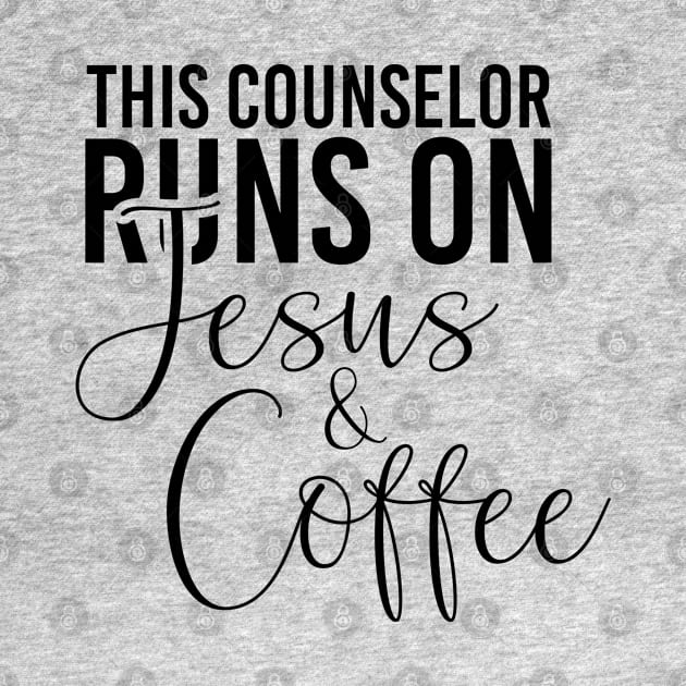 This counselor runs on Jesus and coffee job gifts. Perfect present for mother dad friend him or her by SerenityByAlex